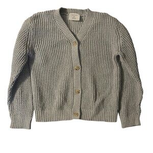 okie dokie Light Gray Chunky Knit Button Cardigan